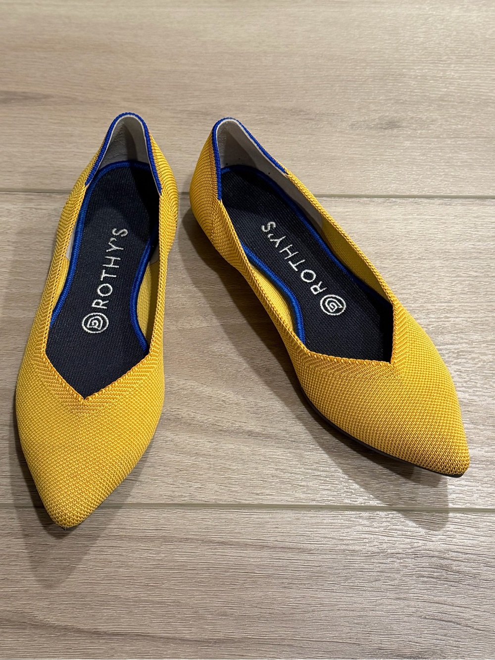 Rothy's The Point Ballet Flats Marigold Butter Yellow Pointed Toe Women's 7.5